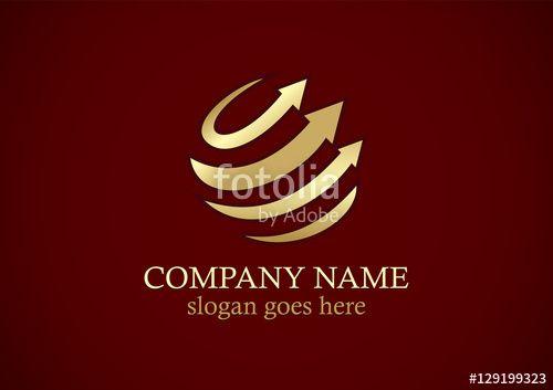 Globe with Arrow Company Logo - loop arrow sphere gold company logo