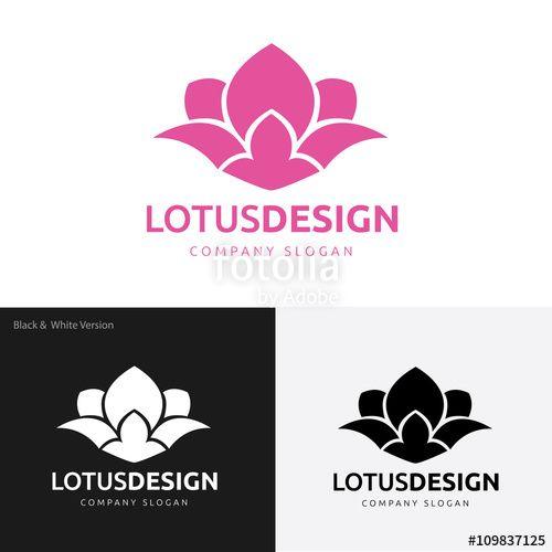 Stylized Flower Logo - Lotus Flower Vector Logo