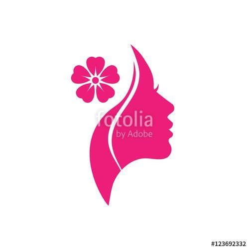 Stylized Flower Logo - Vector logo for woman salons and shops. a young beautiful woman ...