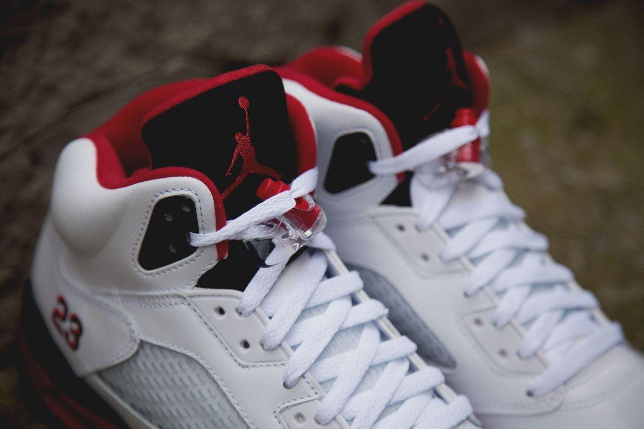 Jordan 5 Logo - COMING SOON: Air Jordan 5 Retro Fire Red White WISH BLOG