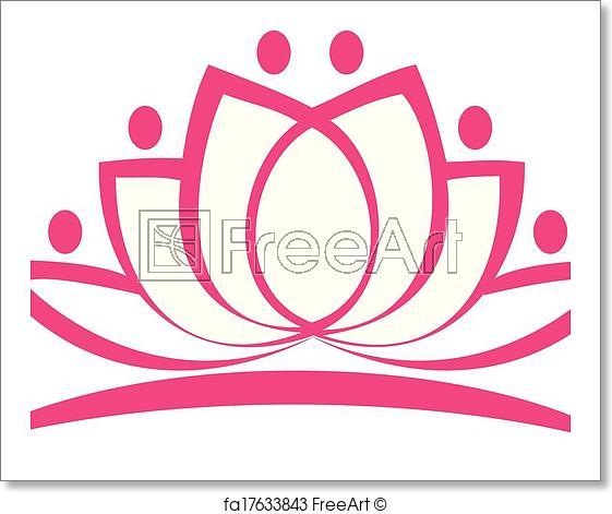 Stylized Flower Logo - Free art print of Stylized lotus flower logo. Stylized lotus flower