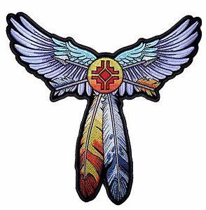 Native Feathers Logo - Ladies Native American Indian Wings Feathers Embroidered Patch