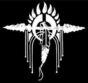 Native Feathers Logo - Native American Indian Crest Decal Feathers Spirit car window vinyl