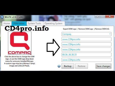 Compaq System Logo - how to change oem logo in windows 10 - YouTube
