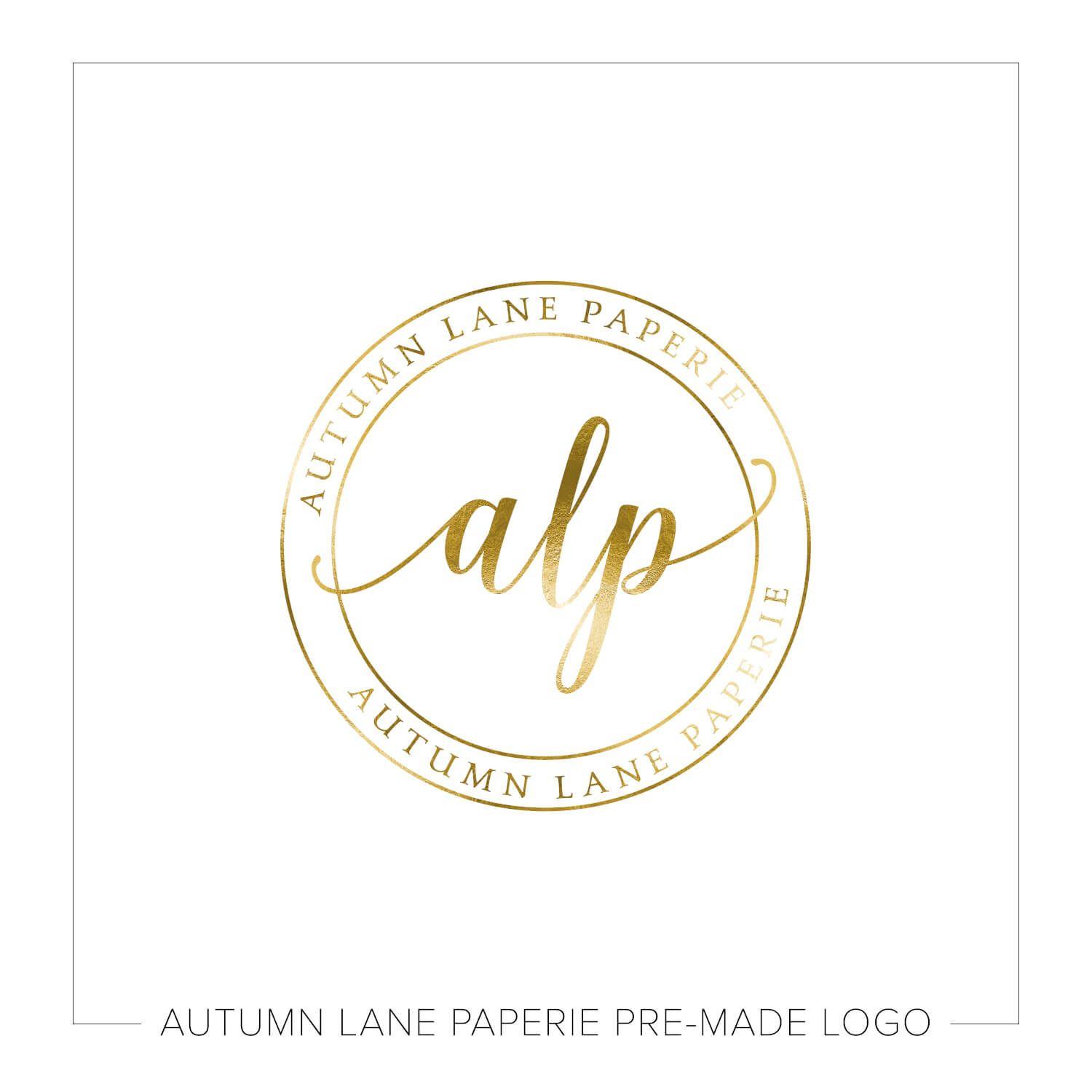 Gold Circle Logo - Gold Foil Double Circle Logo I69. Autumn Lane Paperie