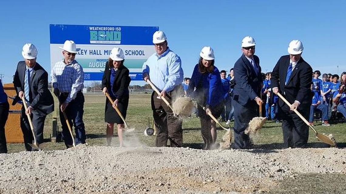 Weatherford ISD Logo - WISD breaks ground on new Shirley Hall Middle School. Fort Worth