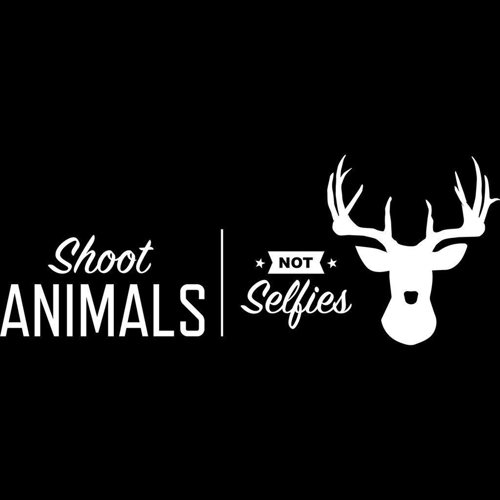 Funny Hunting Logo - Shoot Animals, Not Selfies T-Shirt - Funny Hunting Shirt – Busted Rack