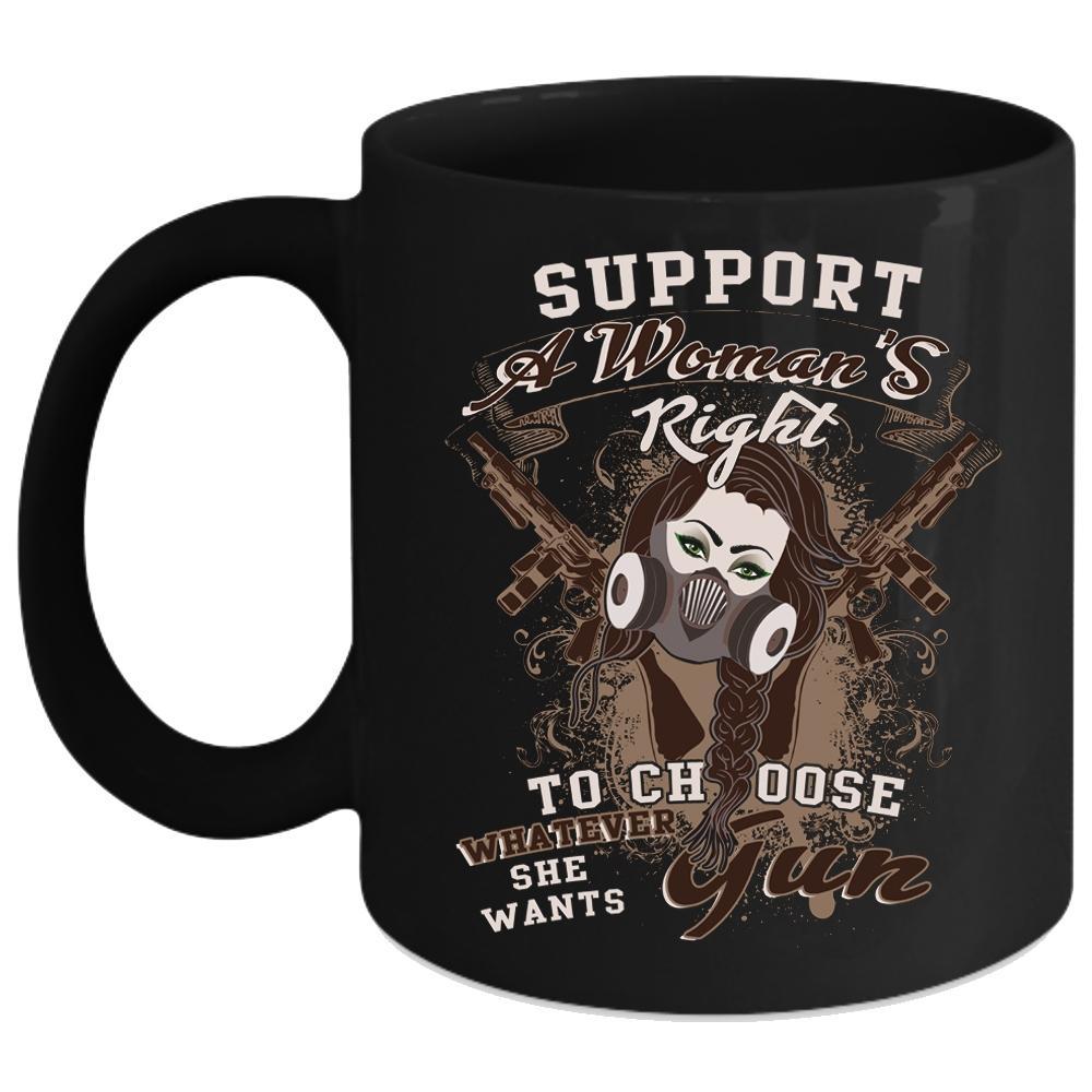 Funny Hunting Logo - Support A Woman's Wight Coffee Mug, Funny Hunting Coffee Cup