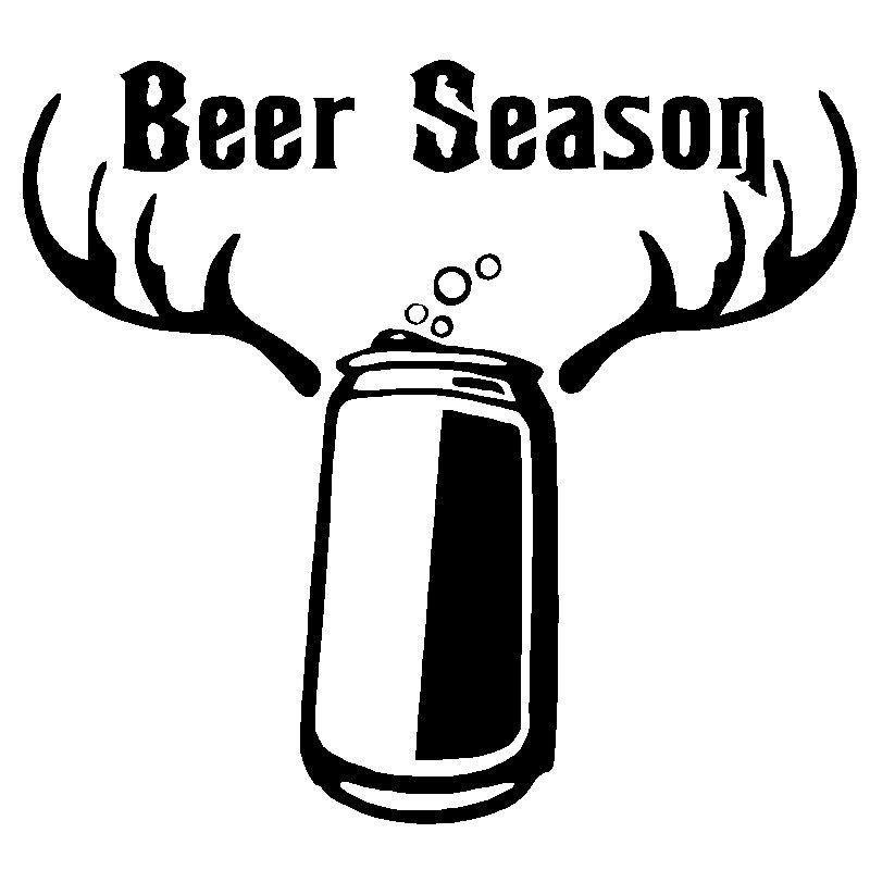 Funny Hunting Logo - Beer Season Funny Vinyl Decals Hunting Drink Deer Hunter Car