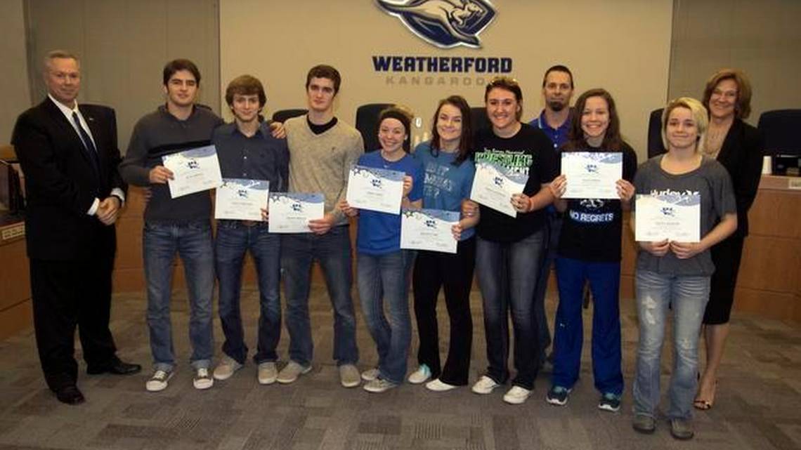 Weatherford ISD Logo - Board recognizes WHS wrestlers for advancing to regionals, state