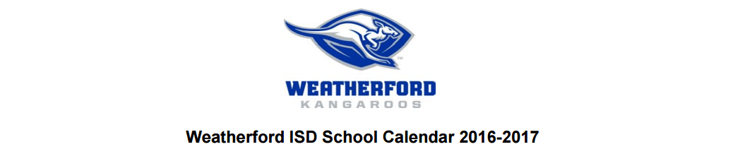 Weatherford ISD Logo - Weatherford High School - School District Instructional Calendar ...