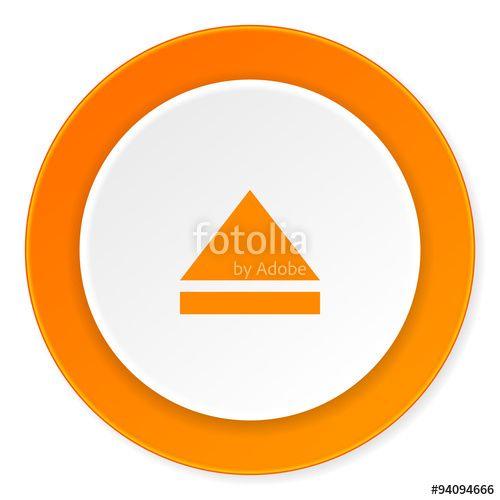 Orange Circle White Triangle Logo - eject orange circle 3d modern design flat icon on white background ...