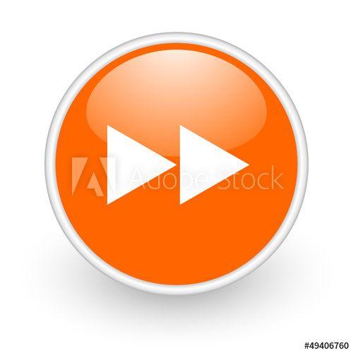 Orange Circle White Triangle Logo - scroll orange circle glossy web icon on white background this