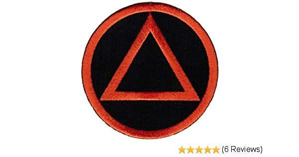 Orange Circle White Triangle Logo - Circle Triangle Sobriety Patch Embroidiered Iron On