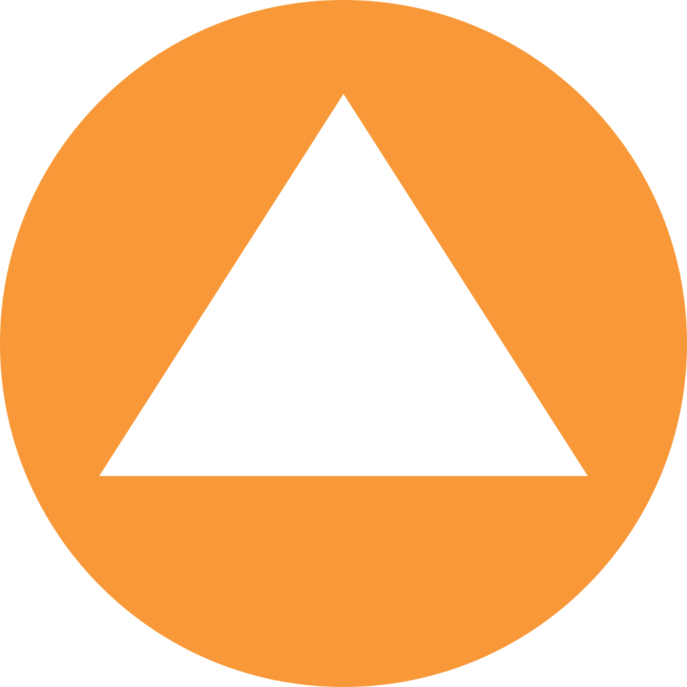 Orange Circle White Triangle Logo - File:White triangle in orange background.svg - Wikimedia Commons