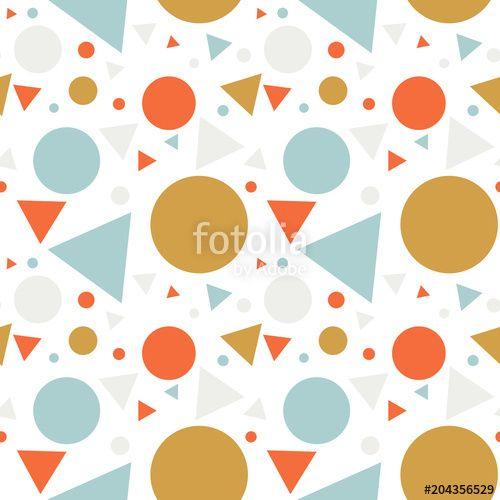 Orange Circle White Triangle Logo - Abstract seamless pattern with colorful gold, orange, blue, gray
