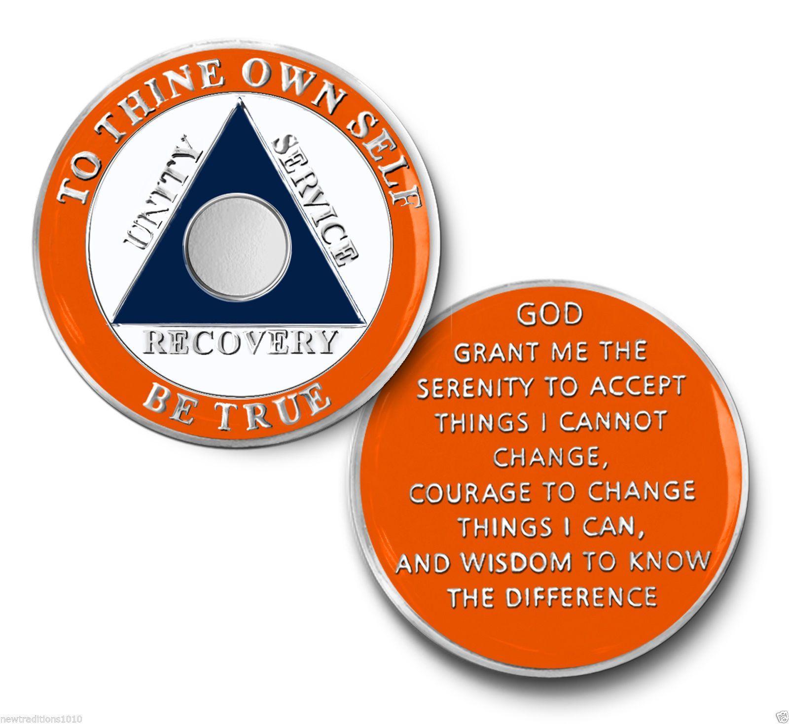 Orange Circle White Triangle Logo - Denver Team Colors Circle Triangle AA 12 Step Recovery Medallion ...