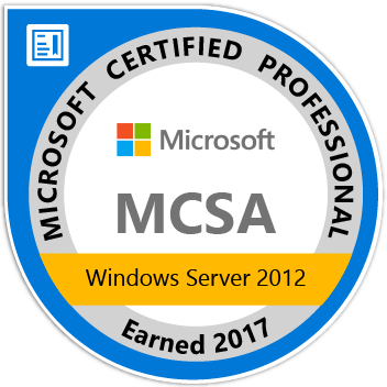 Microsoft Windows Server 2012 Logo - MCSA: Windows Server 2012 - Certified 2017 - Acclaim