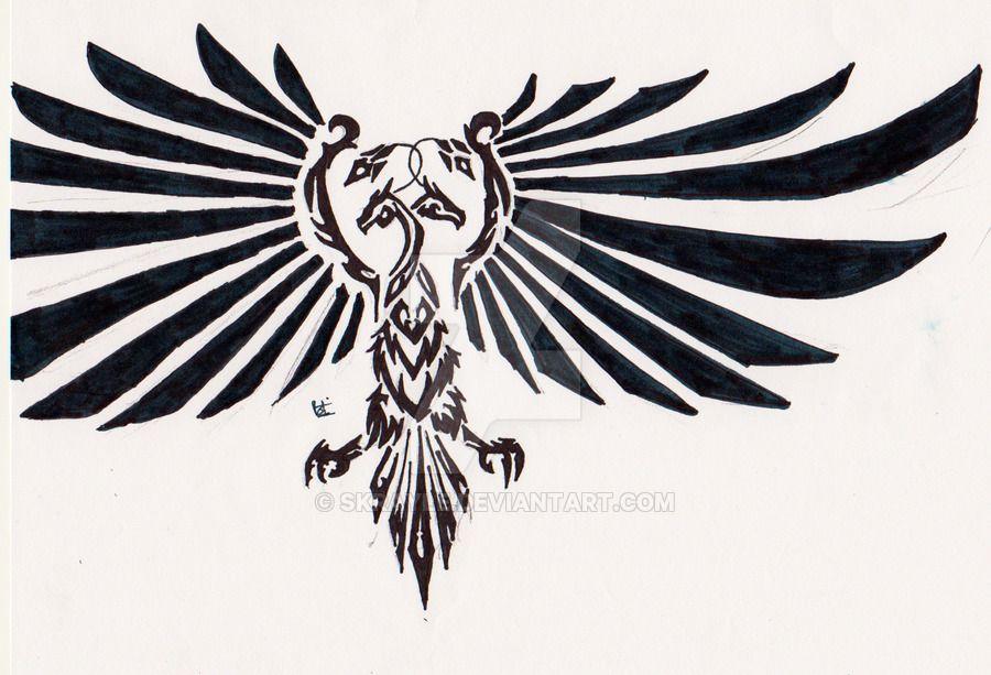 Two Headed Bird Logo - Two-Headed Bird Tribal Tattoo by Skrayle on DeviantArt