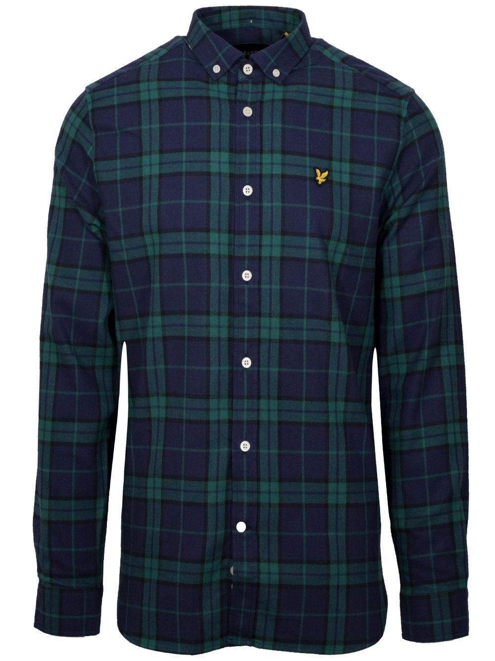 Blue and Green Check Logo - Lyle & Scott Blue & Green Check Shirt | Designerwear