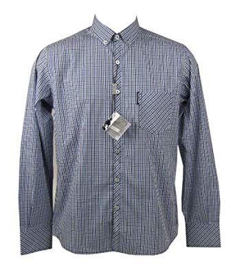 Blue and Green Check Logo - Lambretta Shirt Long Sleeves Blue/Green Gingham Check [Medium ...