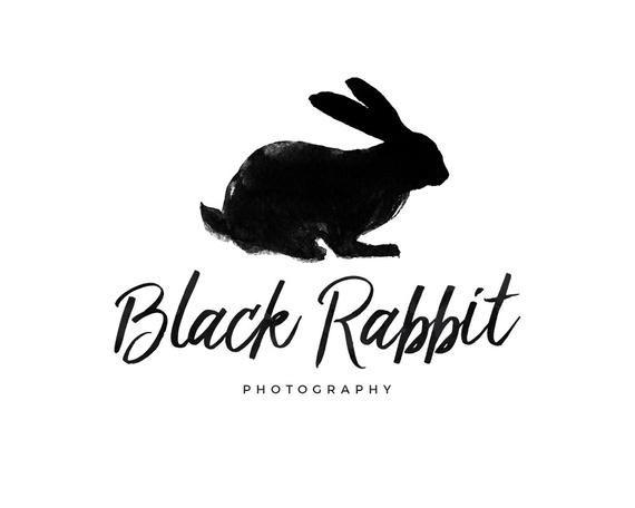 Black Rabbit Logo - Items similar to Black Rabbit Logo, Watercolor Rabbit Photography ...