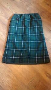 Blue and Green Check Logo - Size 14 Skirt Tweed 100% Pure Wool Blue/Green Tartan Plaid Check ...