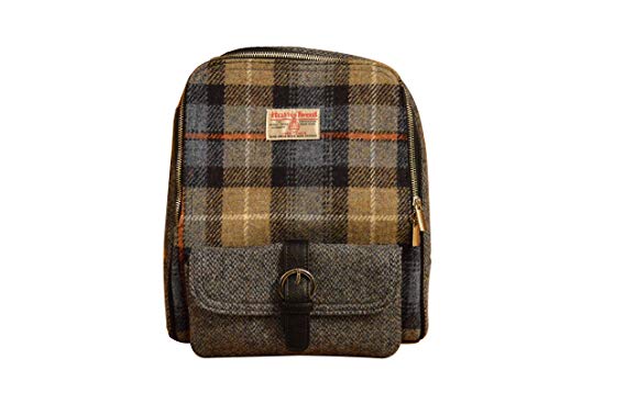 Blue and Green Check Logo - Blue Green Check Harris Tweed Rucksack: Amazon.co.uk: Clothing