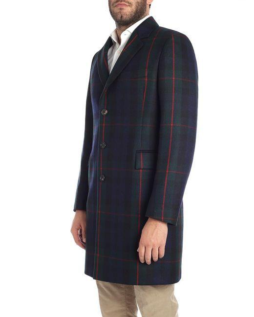 Blue and Green Check Logo - Paul Smith Blue And Green Check Pattern Coat in Blue for Men - Lyst