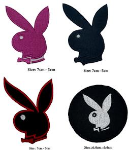 Black Rabbit Logo - Playboy Bunny iron on patch badge logo , pink Bunny embroidered ...