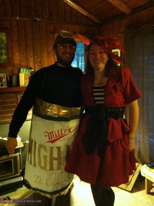 Woman Moon Miller Beer Logo - Miller High Life Beer Can and Girl in the Moon Couple Costume