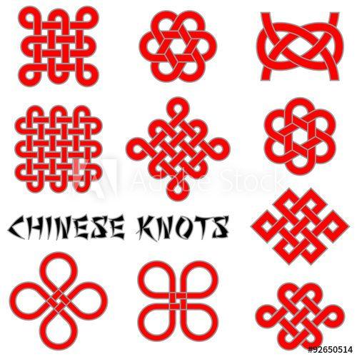 Chinese Flower Logo - Chinese knots Clover Leaf, Flower Knot, Endless Knot, etc