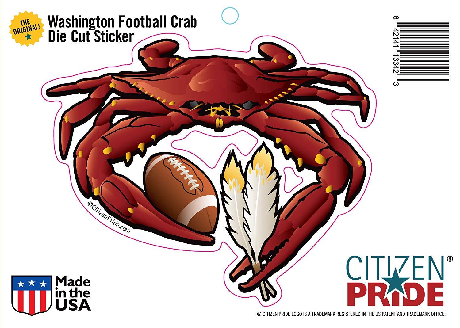 Crab Football Logo - Citizen Pride Washington Red Crab Football 5.1x4.2