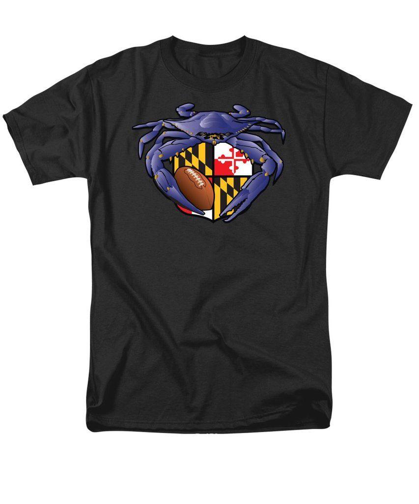 Crab Football Logo - Raven Crab Football Maryland Crest - Men's T-Shirt (Regular Fit)