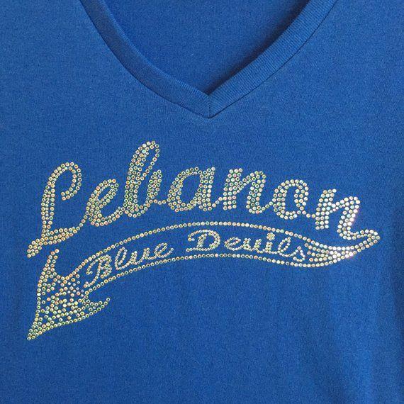 Blue Devils Lebanon Logo - Lebanon Blue Devils Bling Custom Design on Royal T-Shirts and | Etsy