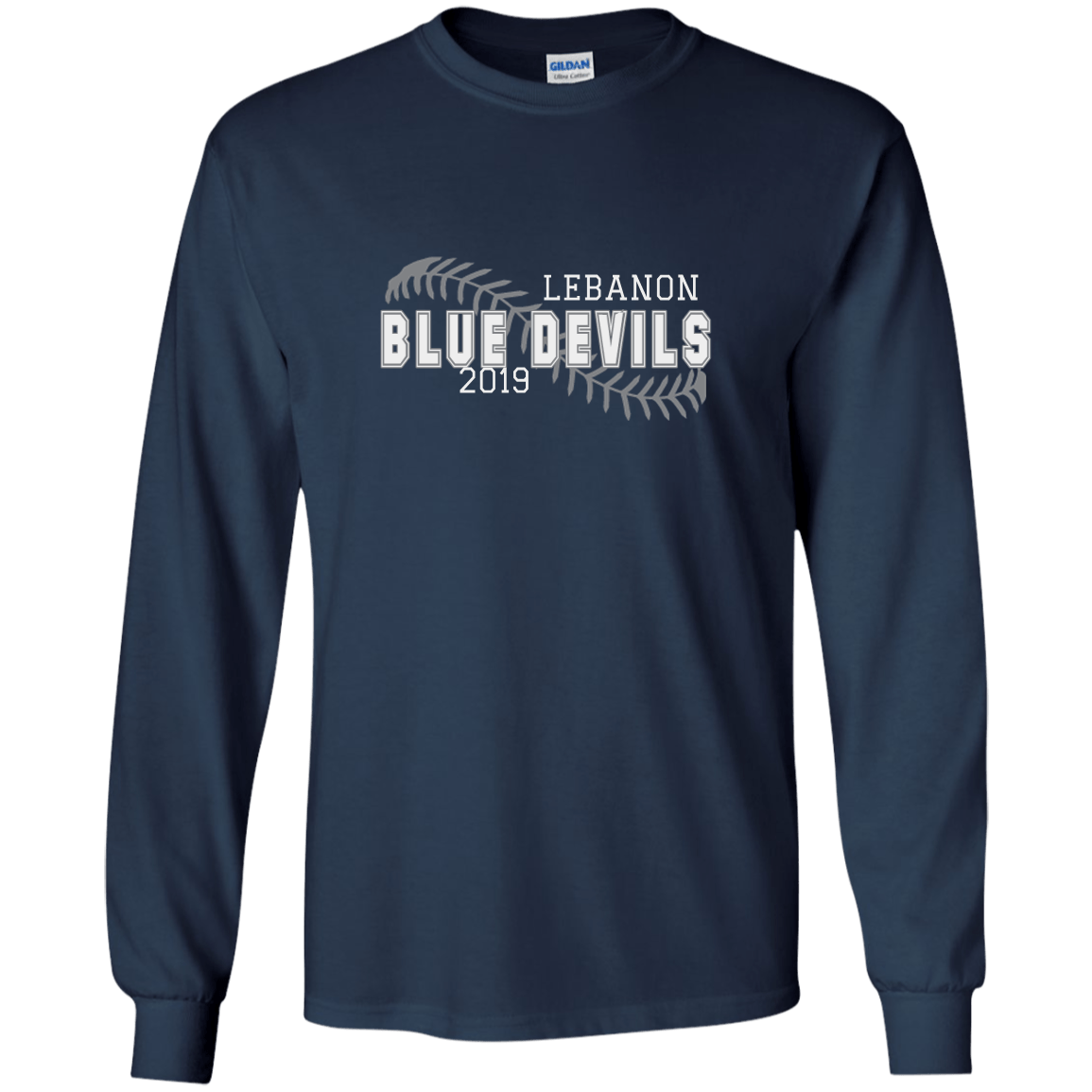 Blue Devils Lebanon Logo - Lebanon High School Long Sleeve Ultra Cotton T Shirt