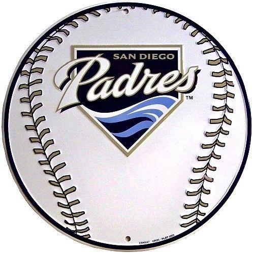 Padres Old Logo - San Diego Padres MLB Baseball Old Logo 12 Round Metal Sign Embossed