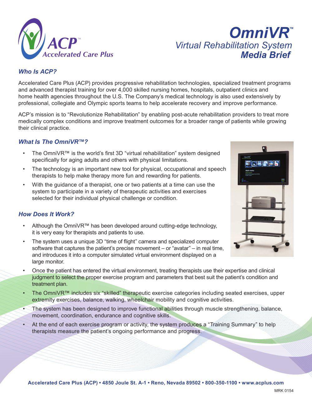 Accelerated Care Plus Logo - OmniVR - ACP - PDF Catalogue | Technical Documentation