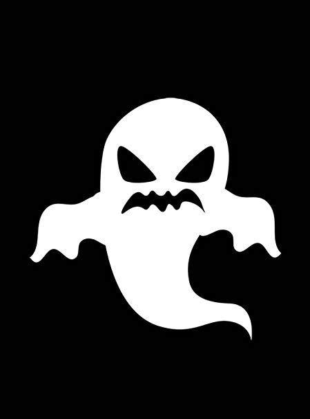Black and White Ghost Logo - Art Poster ghost silhouette Black Glossy Paper White Framed
