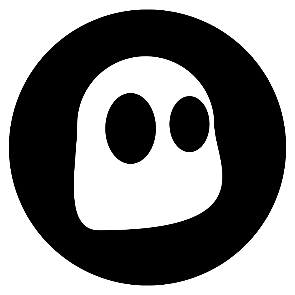 Black and White Ghost Logo - Press Area