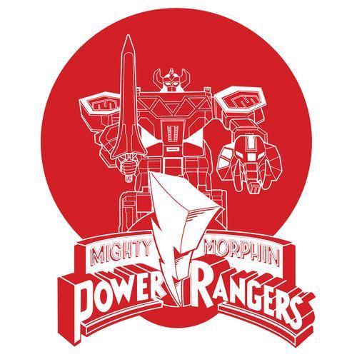 Circle Red Logo - Power Rangers Logo Megazord Circle Red Official Women's T Shirt