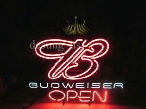 Beer Crown Logo - New Budweiser Open Crown Logo Beer Neon Sign 24