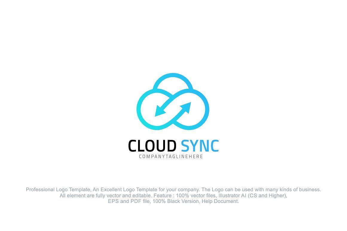 Cloud Logo - Cloud Sync Logo Template ~ Logo Templates ~ Creative Market