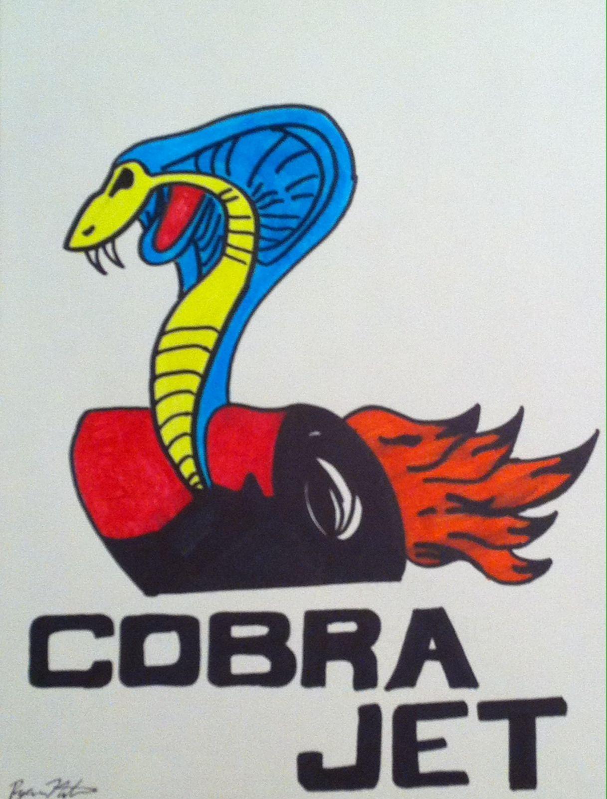 Cobra Jet Logo - Ford 429 Cobra Jet logo | Car Drawings | Cars, Mustang boss, Classic ...