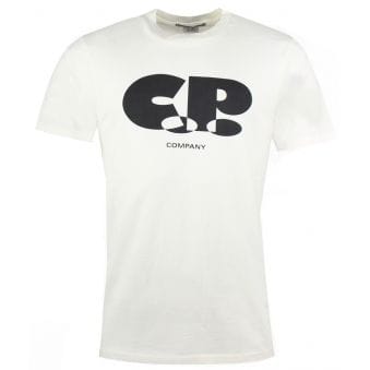 Company White Logo - CP Company | Logo T-Shirt | Gauze White | Pritchards