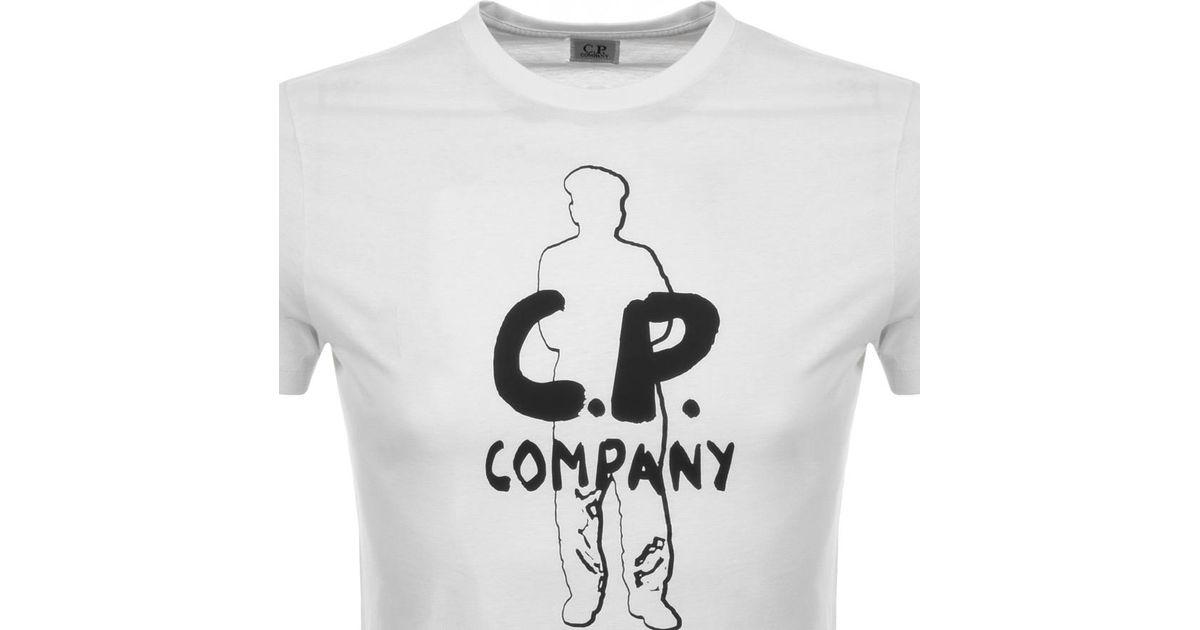 Company White Logo - C P Company Cp Company Logo T Shirt White in White for Men - Lyst
