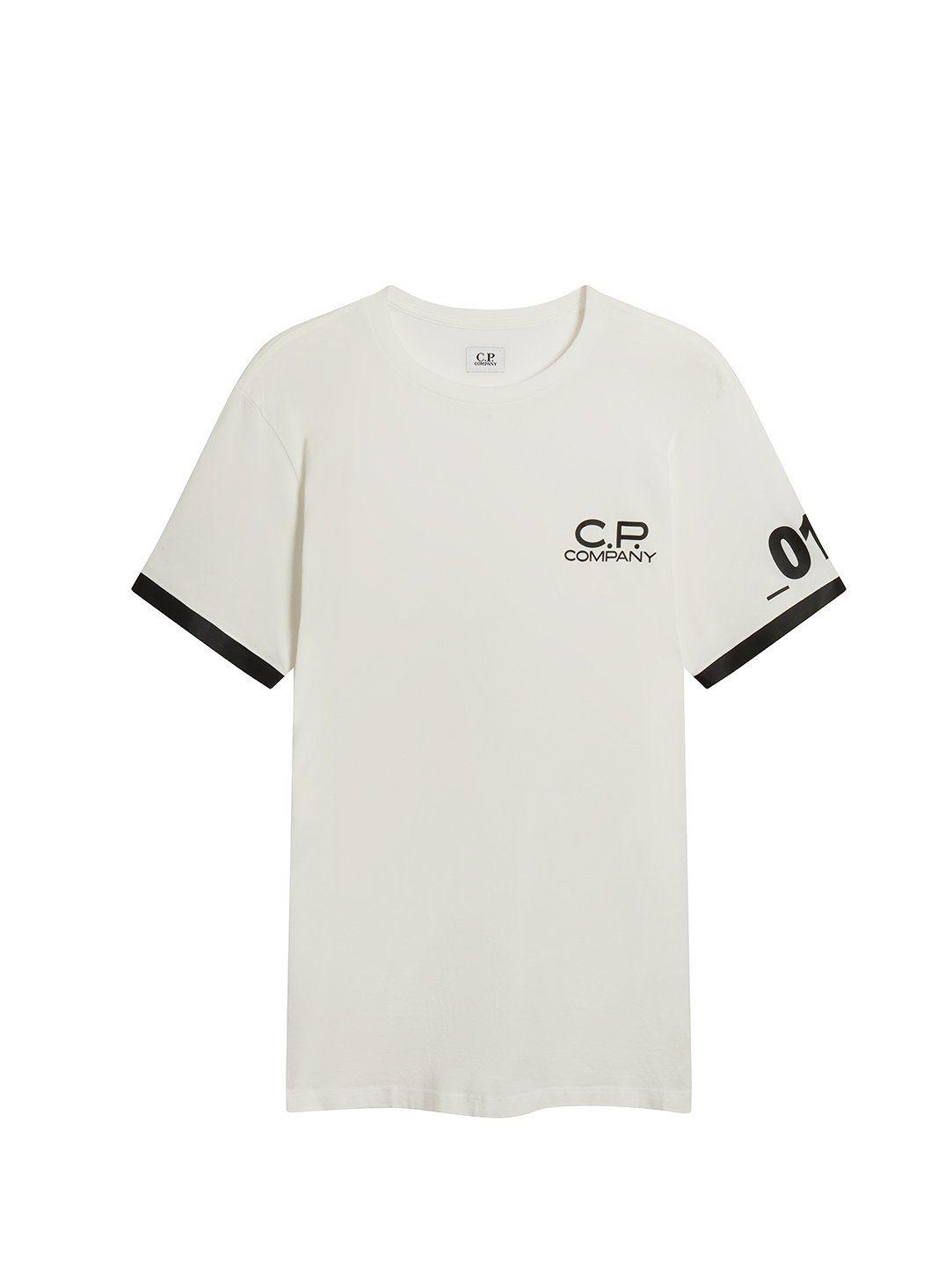 Company White Logo - C.P. Company. Jersey 30 1 Logo Print Crew T Shirt In White
