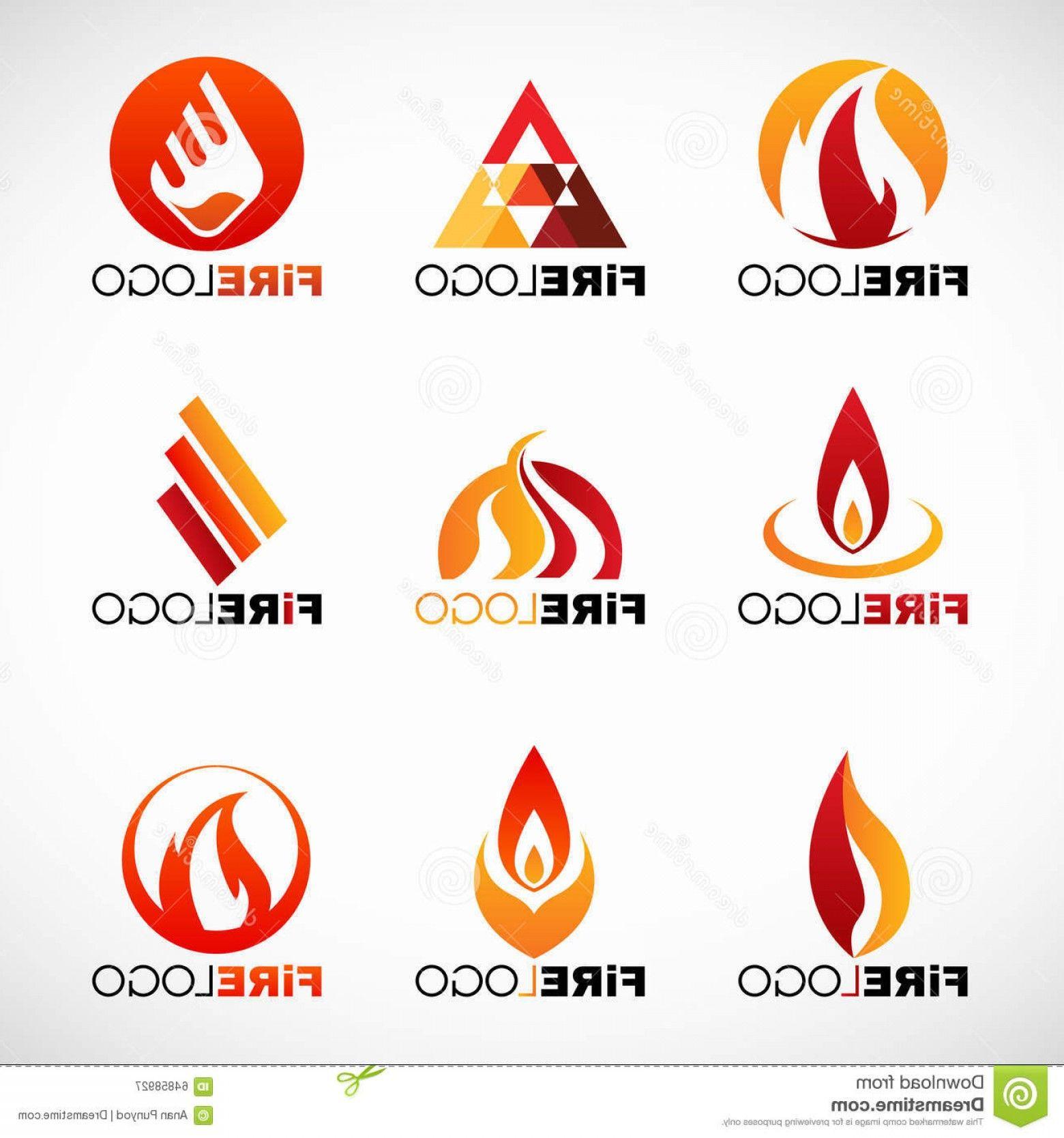Red and Yellow D Logo - Fire Logo Vector