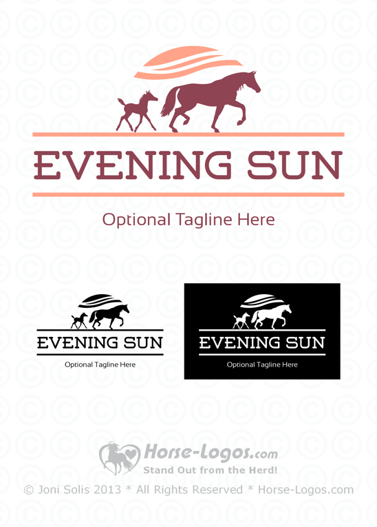 Mare and Foal Logo - Mare and Foal Logo Evening Sun