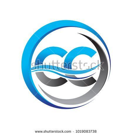 This Company with C C Logo - initial letter logo CC company name blue and grey color on circle ...